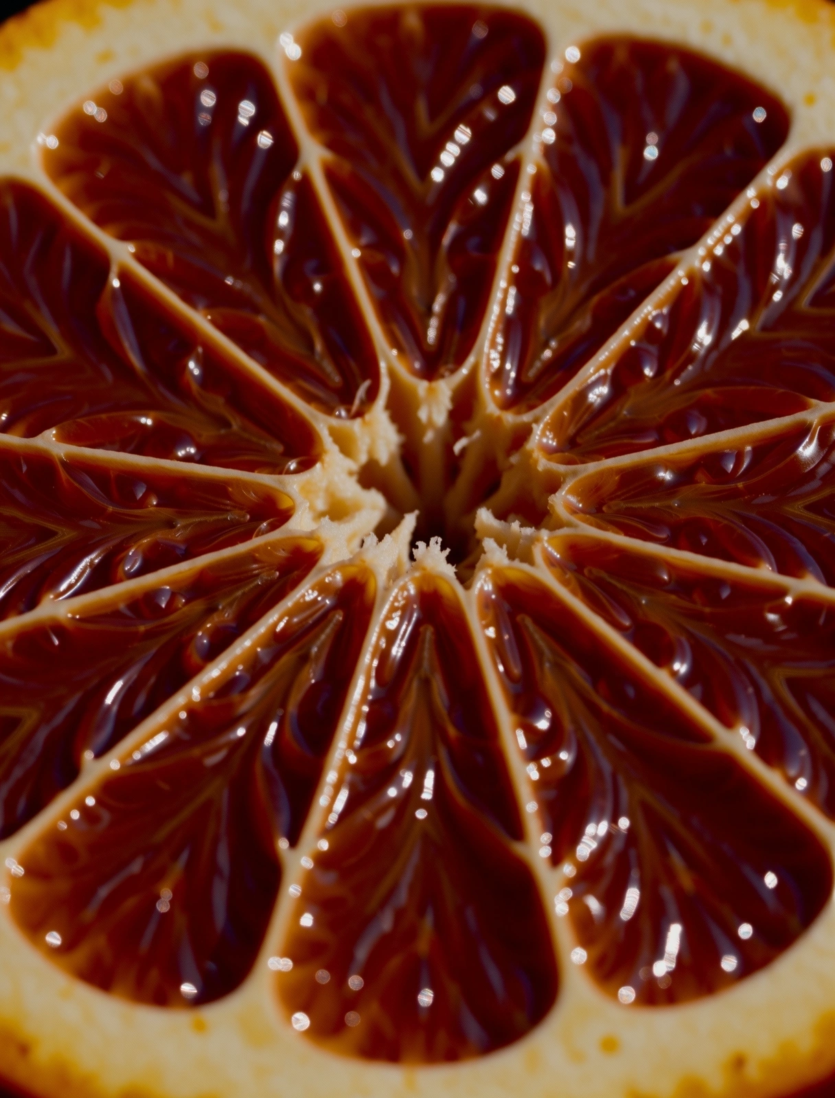 Nahaufnahme einer Blutorange zur Darstellung natürlicher Nährstoffkomplexität